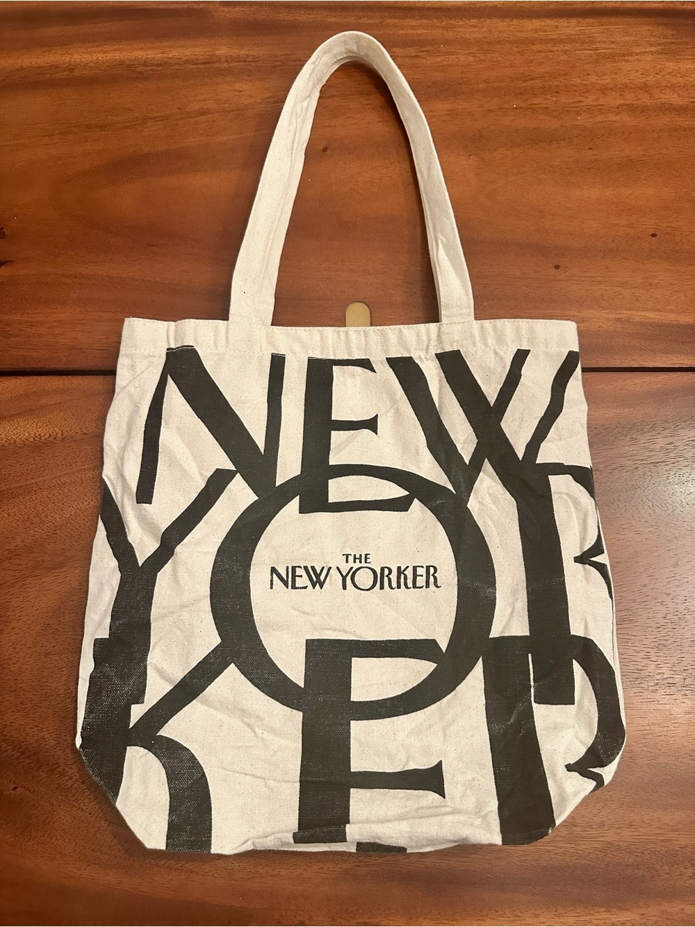 The New Yorker Black & Cream Logo Canvas Tote Book Bag